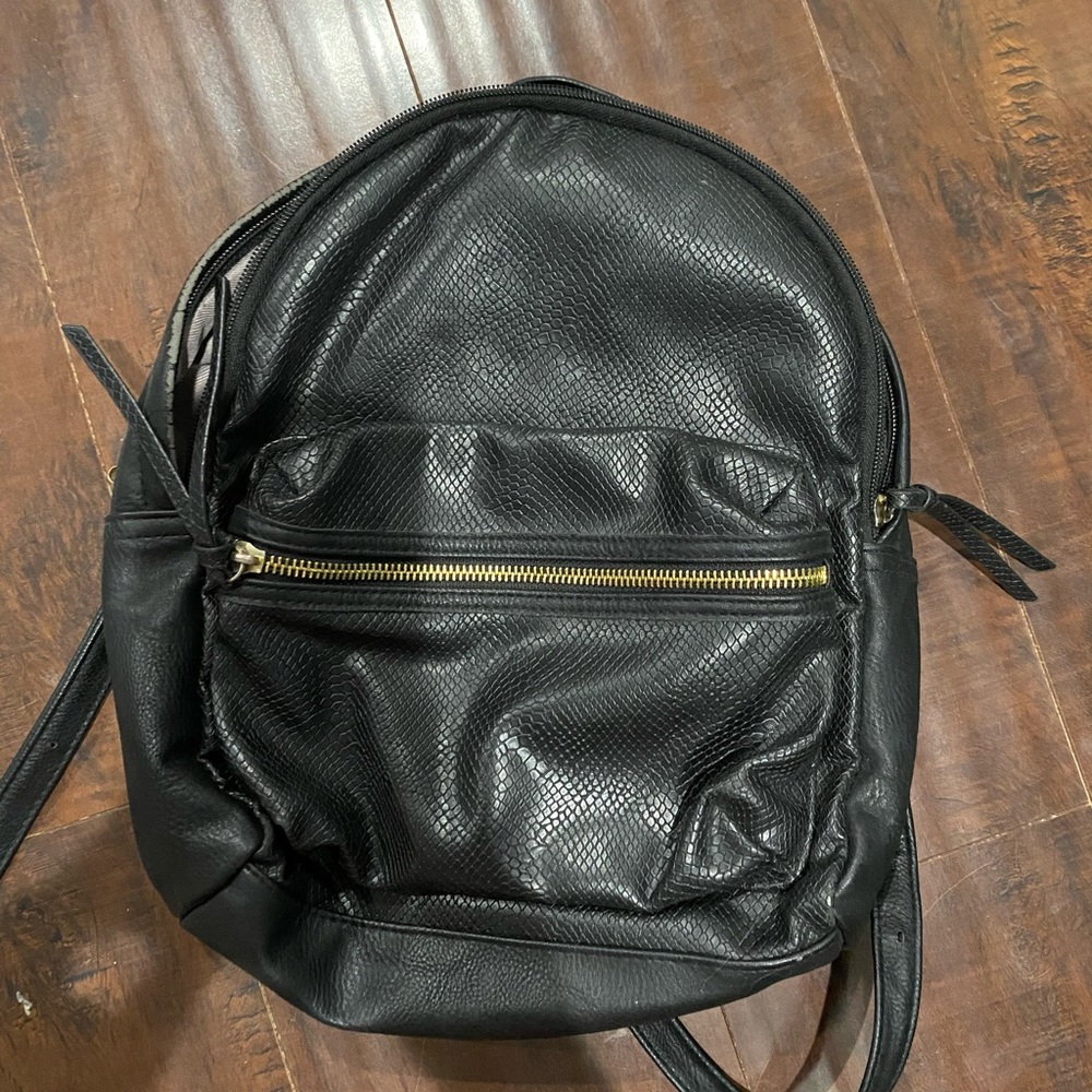 Mini faux leather backpack